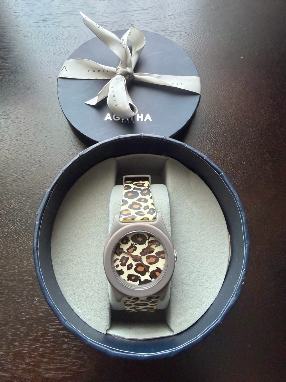 Agatha Leopard-Print Women's Watch in Beige and Brown